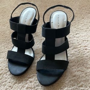 Women’s black Tahari heeled sandals